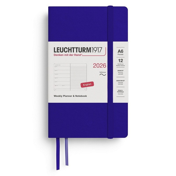 Weekly Planner & Notebook 2026 Pocket (A6) Ink