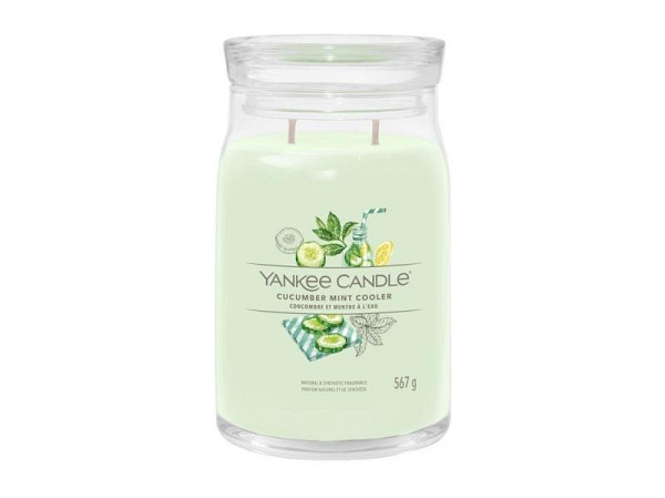 YANKEE CANDLE Cucumber Mint Cooler svíčka 567g / 2 knoty (Signature velký)