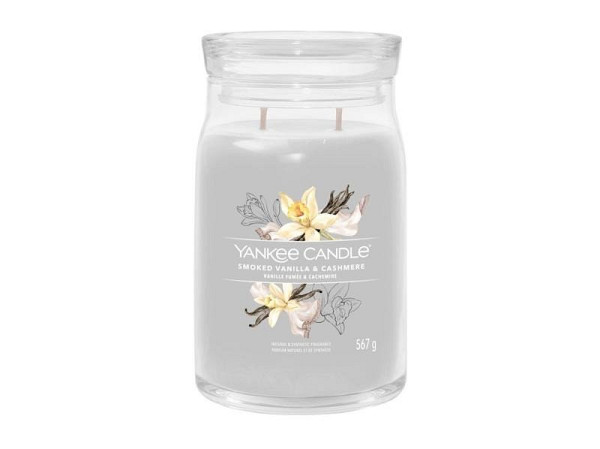 YANKEE CANDLE Smoked Vanilla & Cashmere svíčka 567g / 2 knoty (Signature velký)