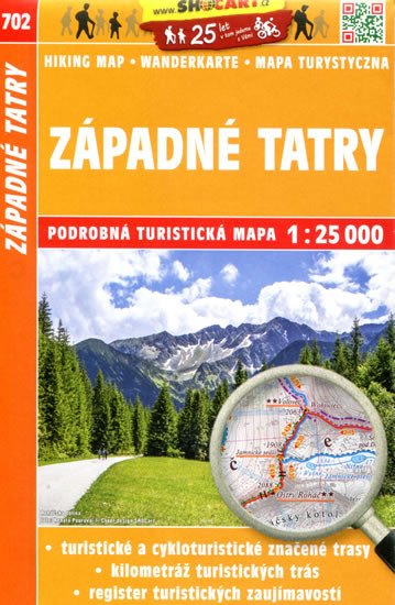 Západné Tatry 1:25T/702 Turistická mapa SHOCart