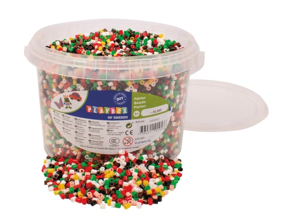 Zažehlovací korálky v kbelíku Vánoce 20000 ks